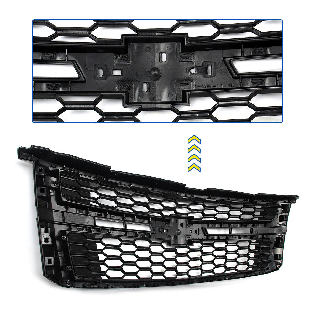 For 2015-2020 Chevrolet Tahoe Suburban LS LT Front Glossy Black Bumper Grille Grill - Image 14