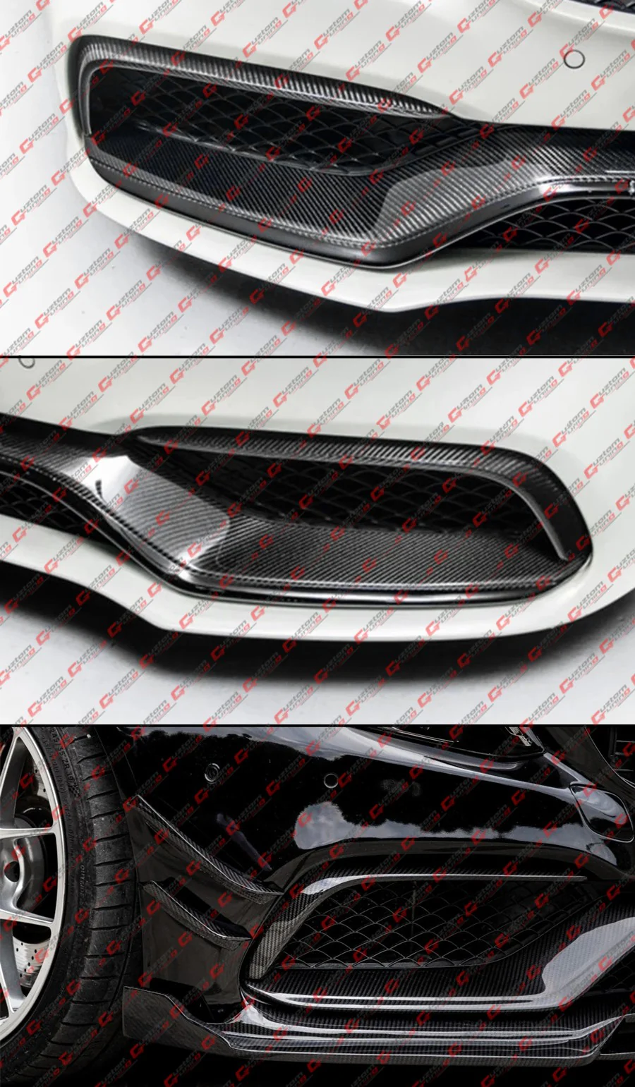 For 2015-2021 Benz W205 C63 AMG Carbon Fiber Front Bumper Air Duct Trim Replacement - Image 10
