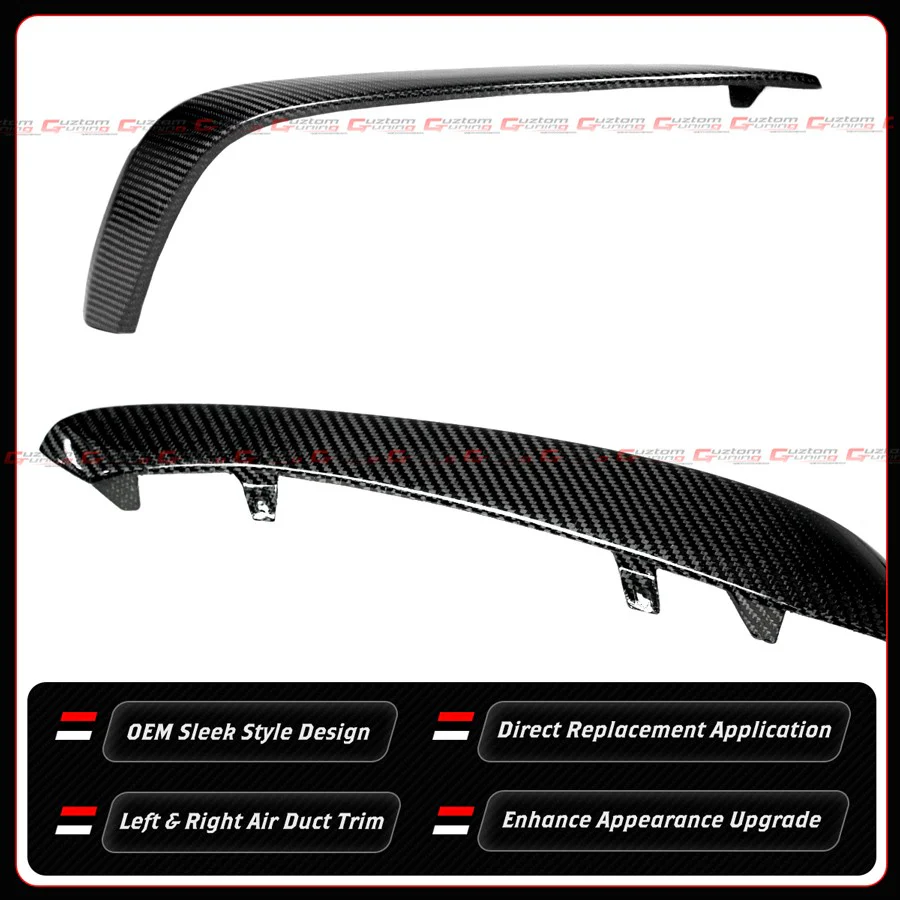 For 2015-2021 Benz W205 C63 AMG Carbon Fiber Front Bumper Air Duct Trim Replacement - Image 5