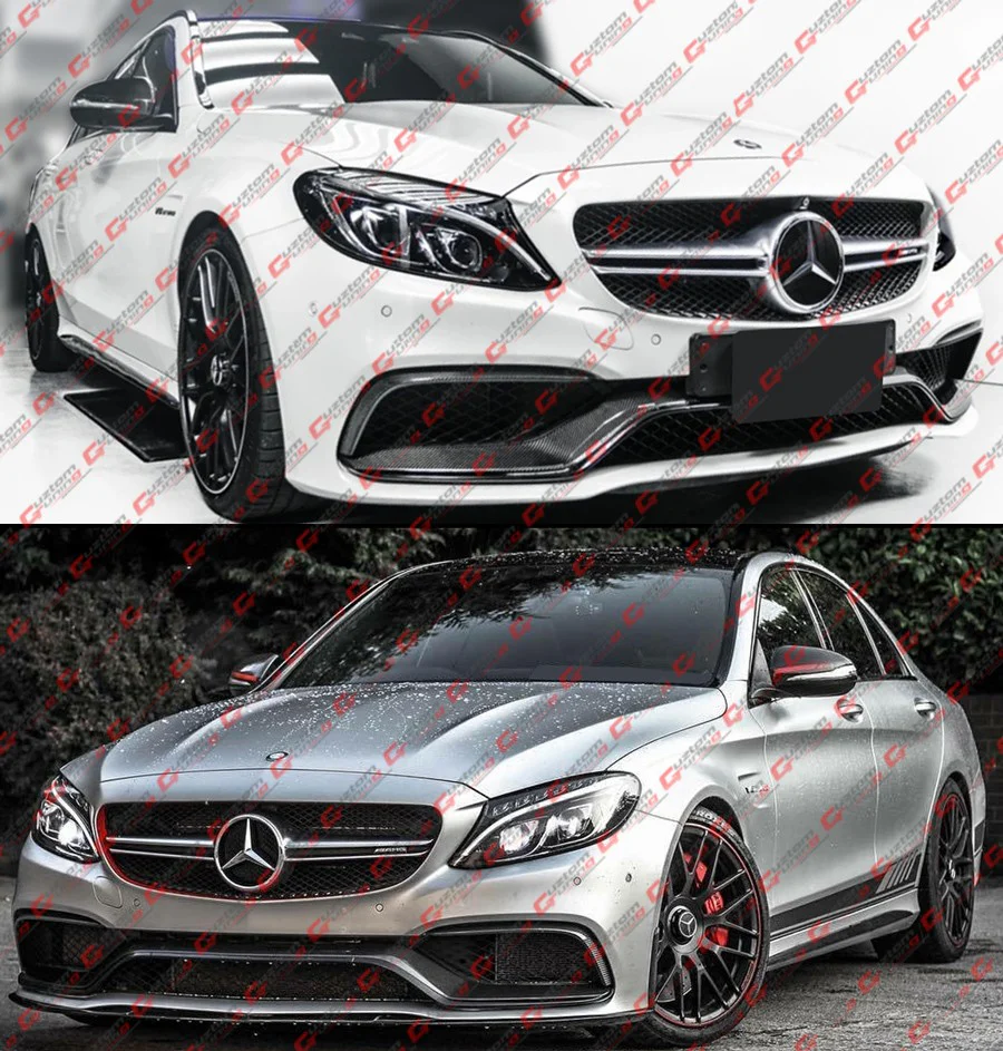 For 2015-2021 Benz W205 C63 AMG Carbon Fiber Front Bumper Air Duct Trim Replacement - Image 8