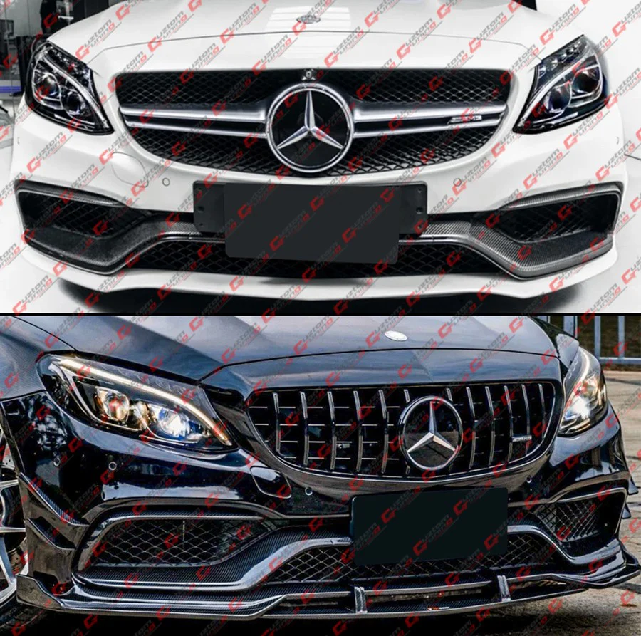 For 2015-2021 Benz W205 C63 AMG Carbon Fiber Front Bumper Air Duct Trim Replacement - Image 9