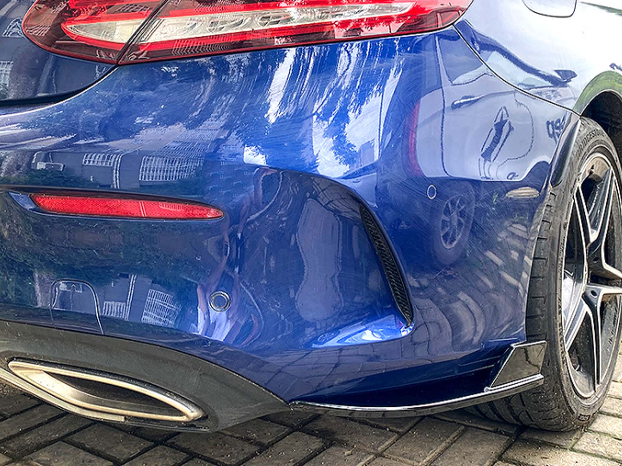 Gloss Black Rear Apron Side Splitter For Mercedes C W205 C205 Coupe 2015-2021 - Image 3