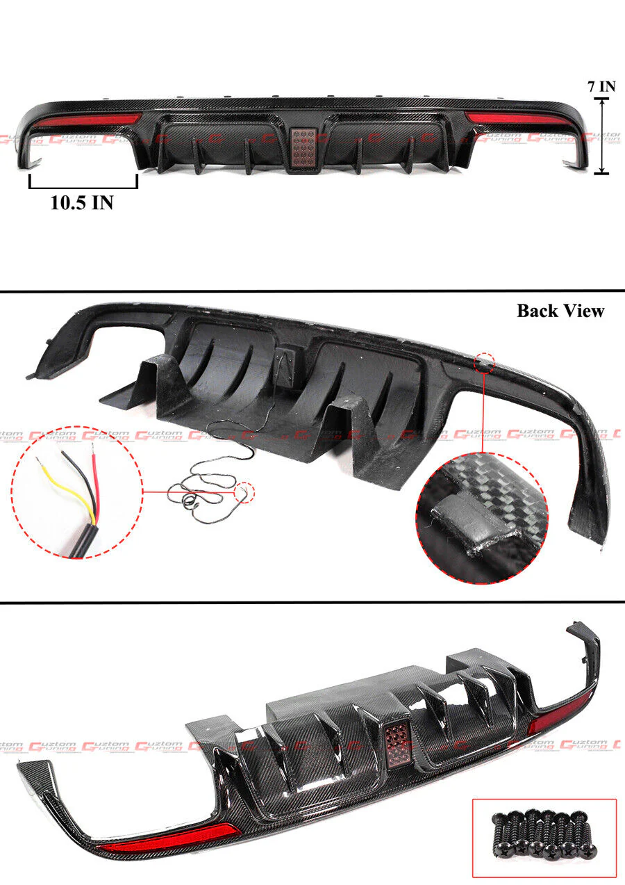 For 2015-2021 Mercedes W205 C300 C450 C43 C63 AMG Sedan Carbon Fiber Rear Bumper Diffuser - Image 2