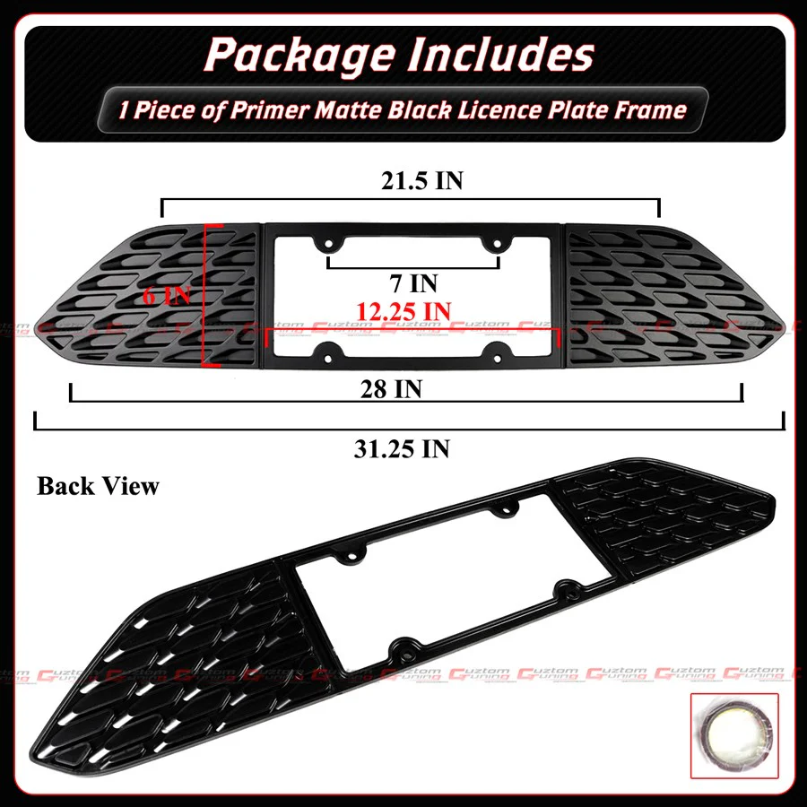 For 2015-2023 Ford Mustang S550 Matt Black Rear License Plate Frame Holder Panel - Image 4