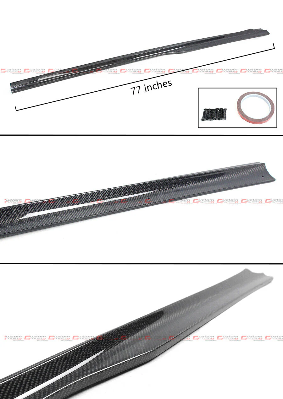For 2016-2021 BMW F87 M2 M2C Carbon Fiber Side Skirt Extension Splitter - Image 2