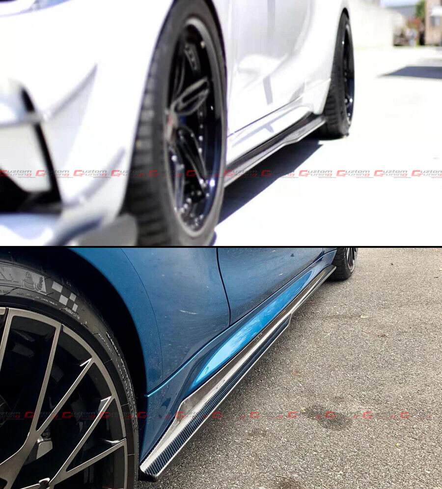 For 2016-2021 BMW F87 M2 M2C Carbon Fiber Side Skirt Extension Splitter - Image 4