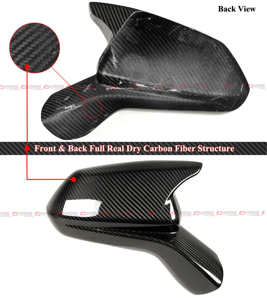 For 2016-2024 Chevrolet Camaro Dry Carbon Fiber M-Style Mirror Cover Caps Add-on - Image 3