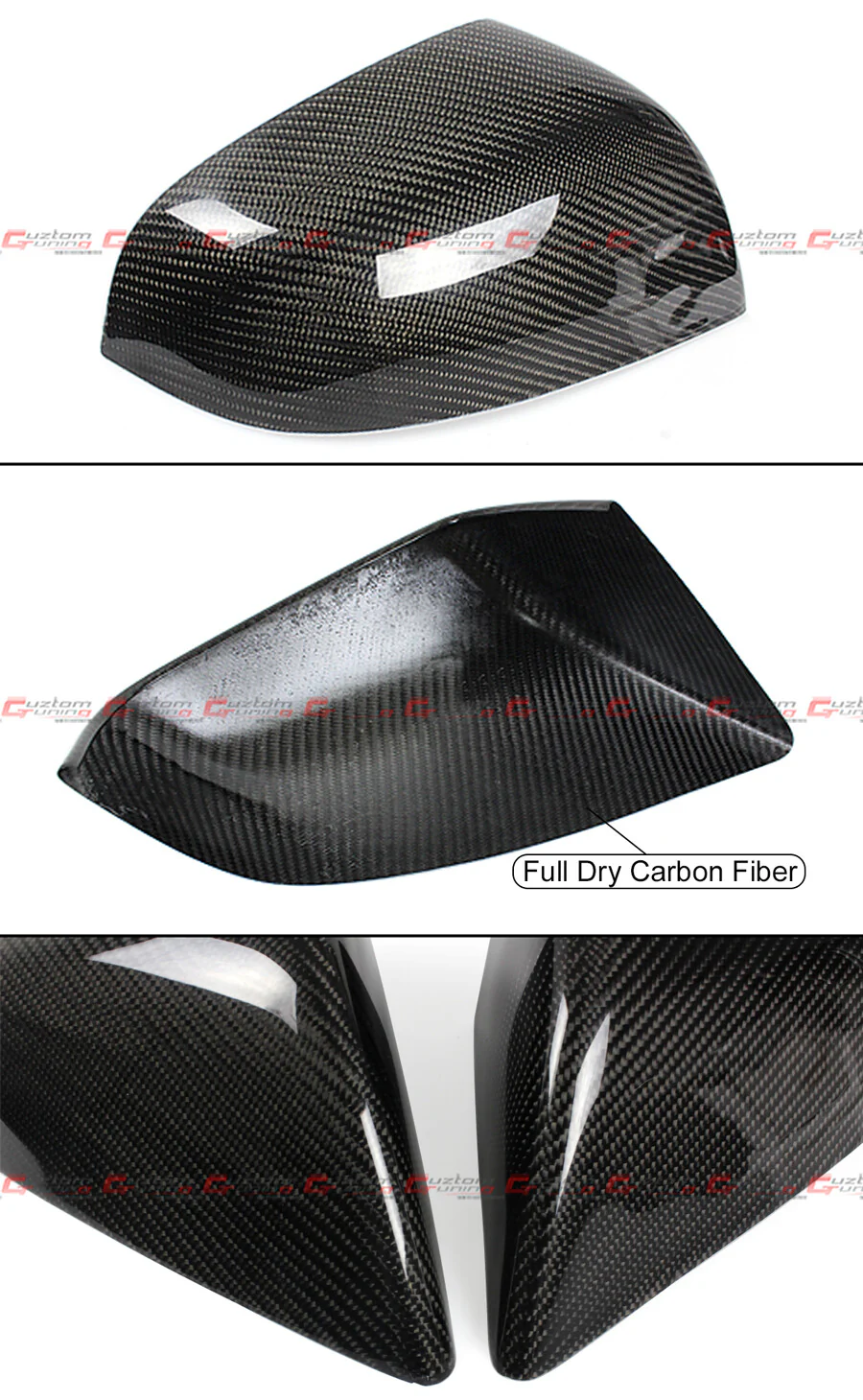 For 2016-2025 Tesla Model X Direct Add-on Real Carbon Fiber Side Mirror Covers Cap - Image 3