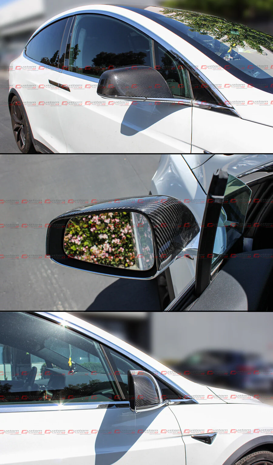 For 2016-2025 Tesla Model X Direct Add-on Real Carbon Fiber Side Mirror Covers Cap - Image 5
