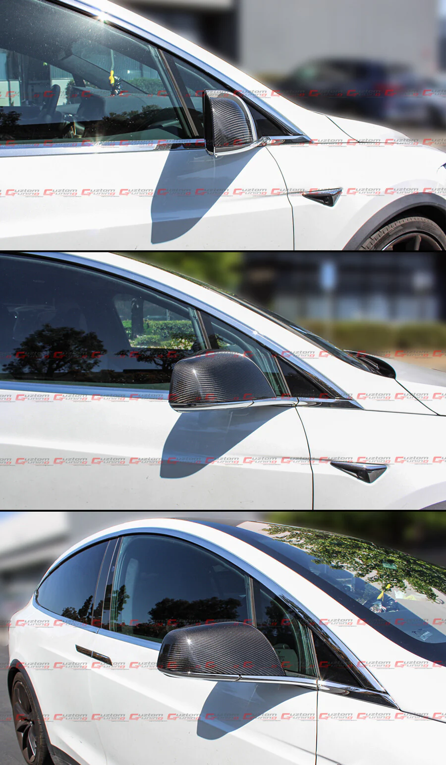 For 2016-2025 Tesla Model X Direct Add-on Real Carbon Fiber Side Mirror Covers Cap - Image 7