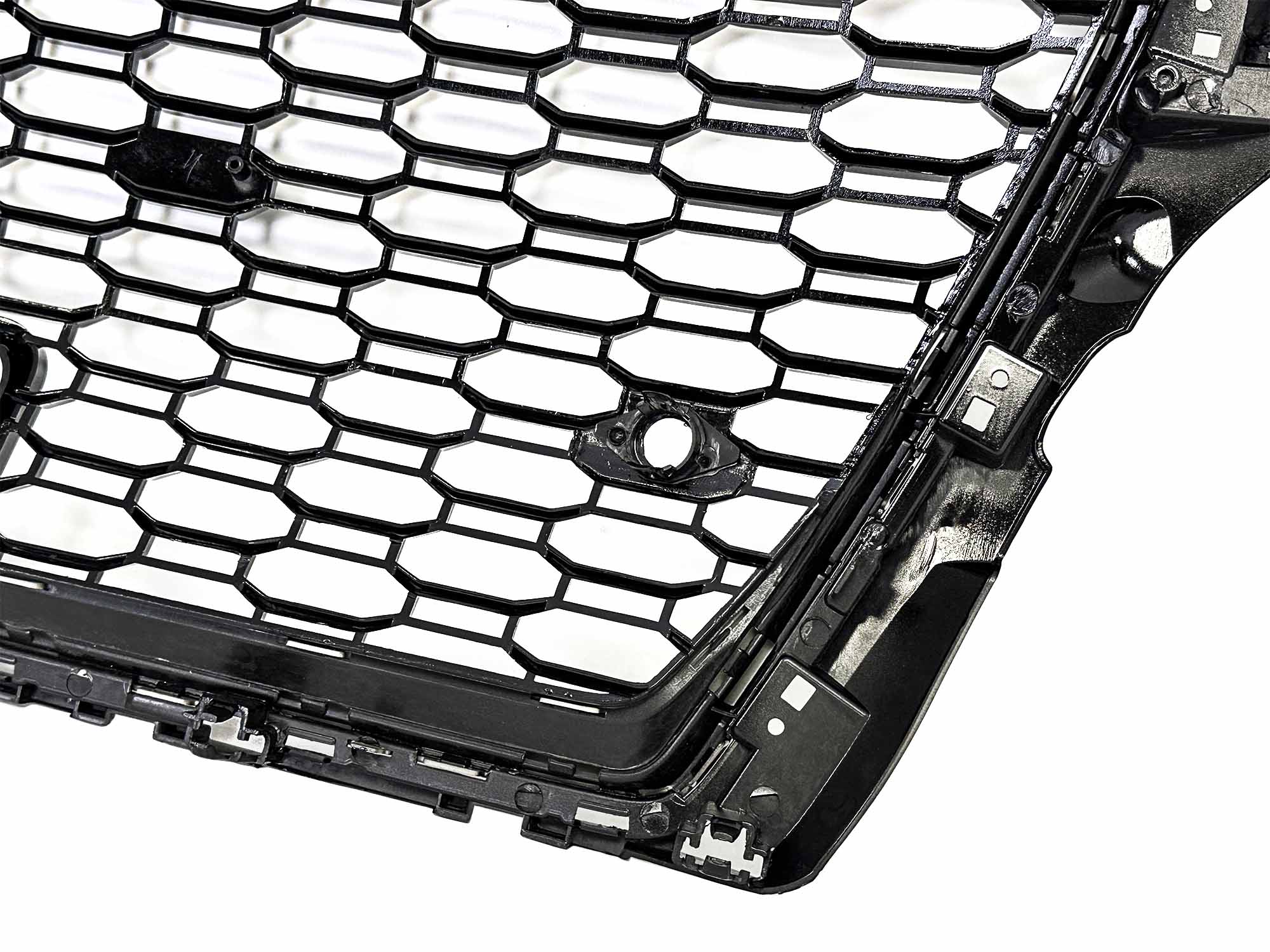 For 2017-2020 Audi A3 8V RS3 Style Front Honeycomb Mesh Grille Gloss Black W/ACC - Image 10