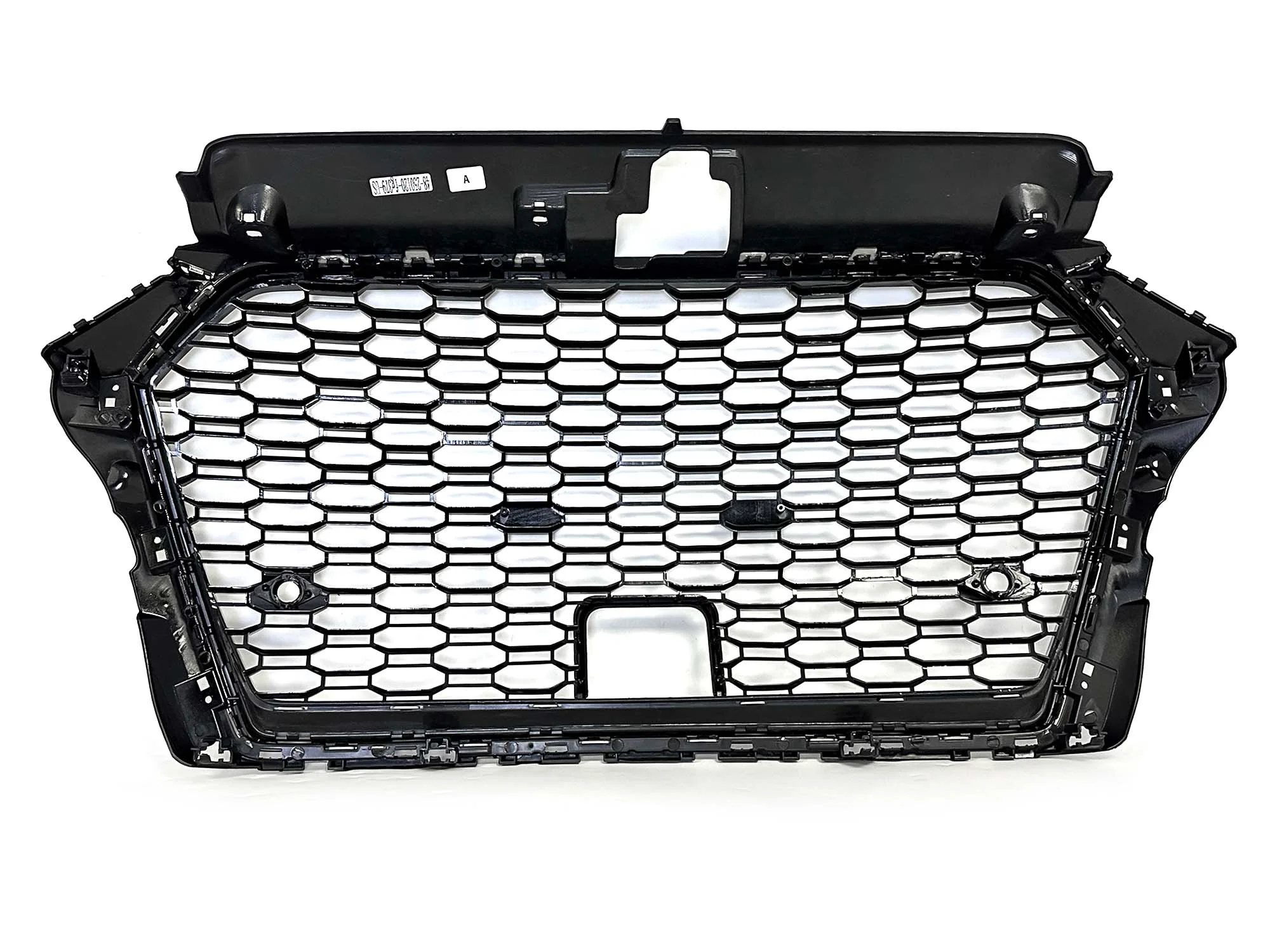 For 2017-2020 Audi A3 8V RS3 Style Front Honeycomb Mesh Grille Gloss Black W/ACC - Image 9