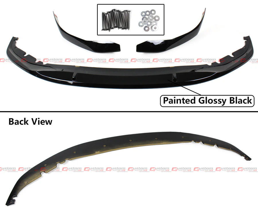For 2017-2020 BMW G30 530i 540i M550i M Sport Bumper Glossy Black Front Lip Splitter Kit - Image 2