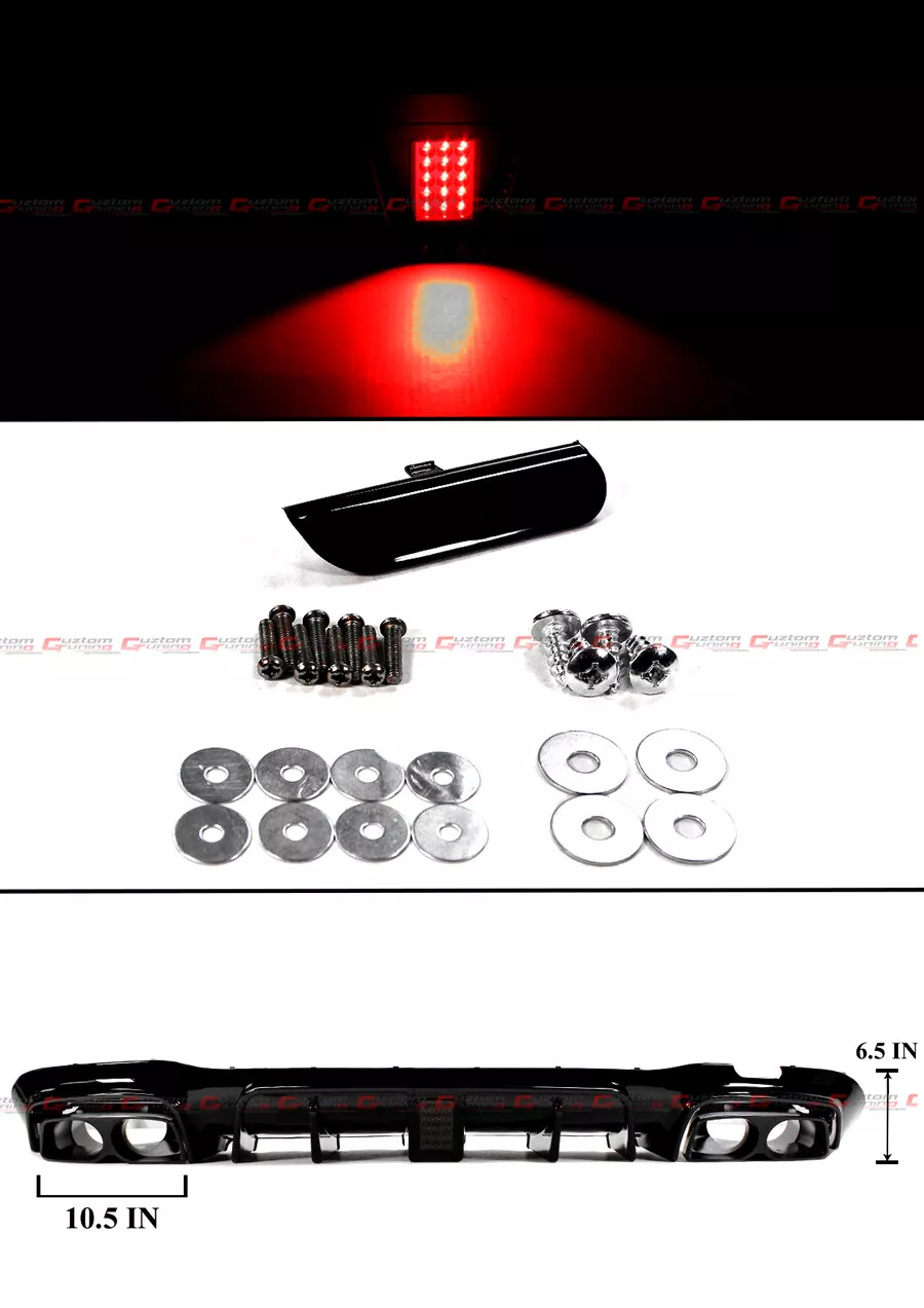 For 2017-2020 Mercedes W213 E-class Smoke Led Rear Bumper Diffuser+Black Exhaust Tips - Image 3