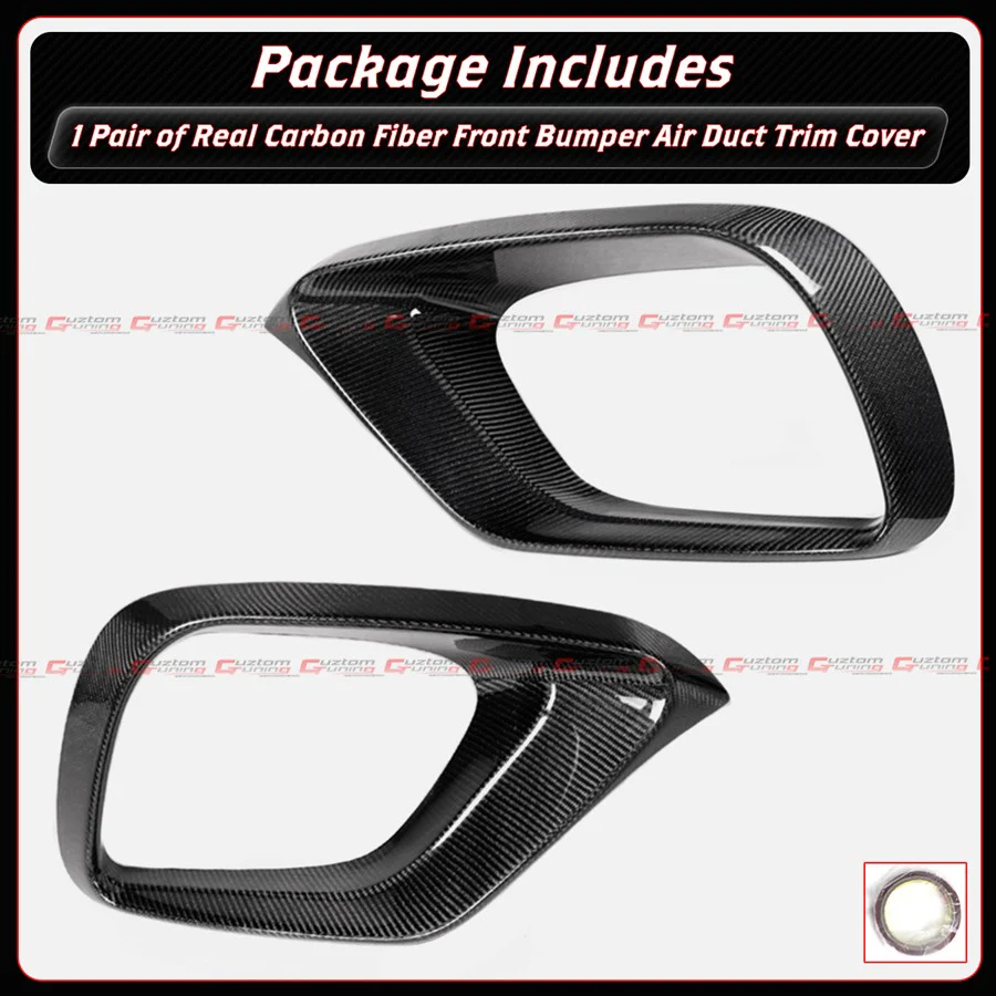 For 2017-2020 Mercedes W213 E63 E63S AMG Real Carbon Fiber Front Bumper Air Duct Trim - Image 2