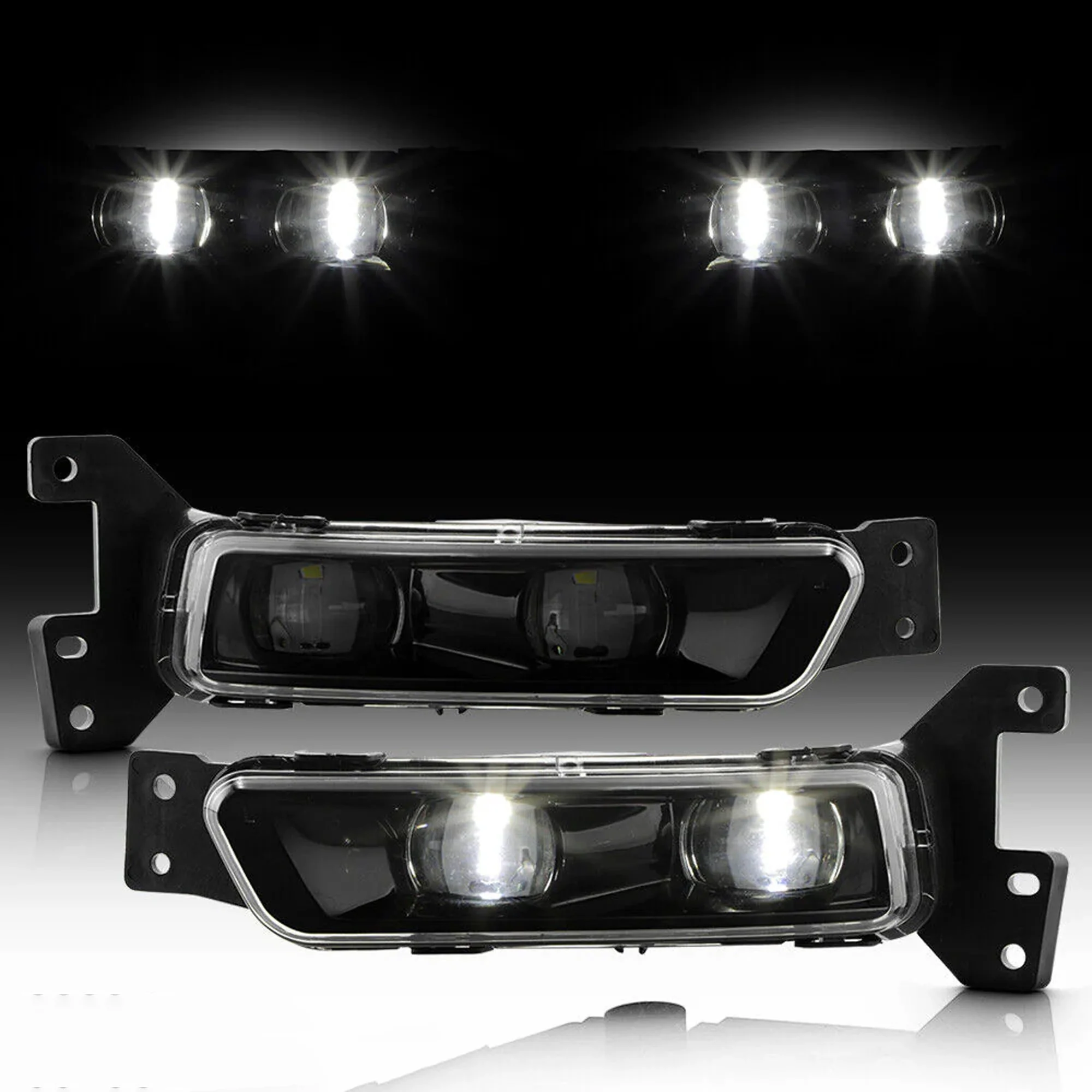 For 2017-2021 Jeep Grand Cherokee SRT LED Bumper Fog Lights Lamps Set Left+Right - Image 2