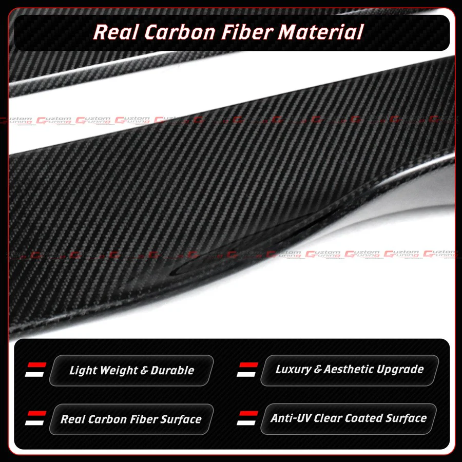 For 2017-2022 Infiniti Q60 Real Carbon Fiber Winglet Side Skirt Extension Splitter - Image 4