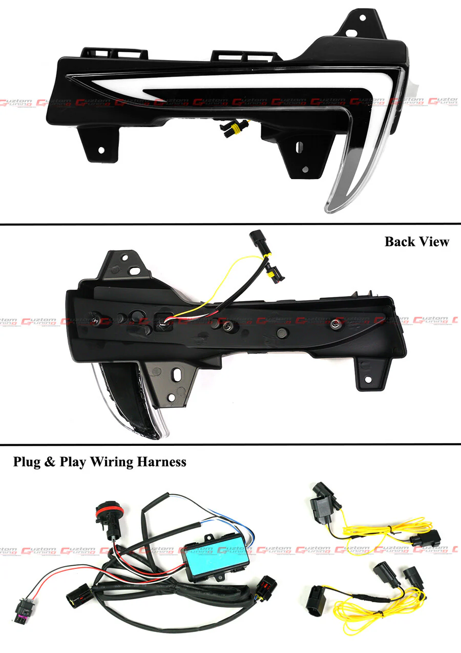 For 2017-2023 Tesla Model 3 Front Bumper Tri-Color Sequential LED DRL Fog Light Lamp - Image 2