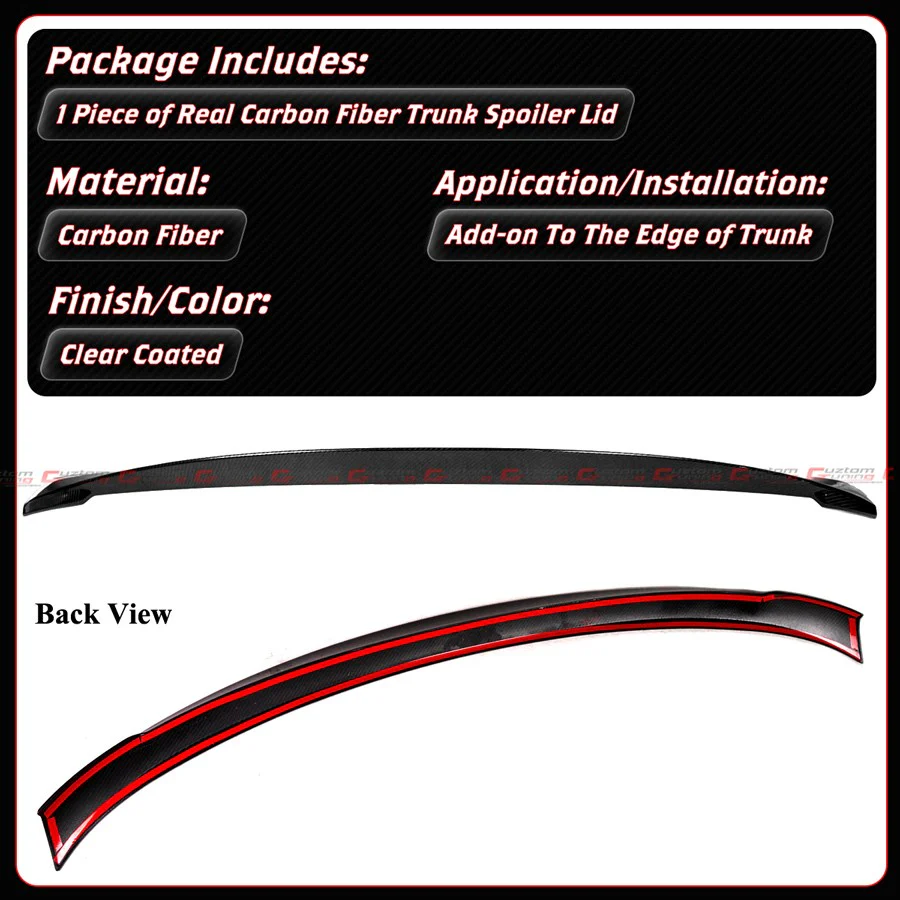For 2017-2025 Audi B9 A5 S5 RS5 Sportback 4dr V Style Carbon Fiber Trunk Spoiler - Image 4