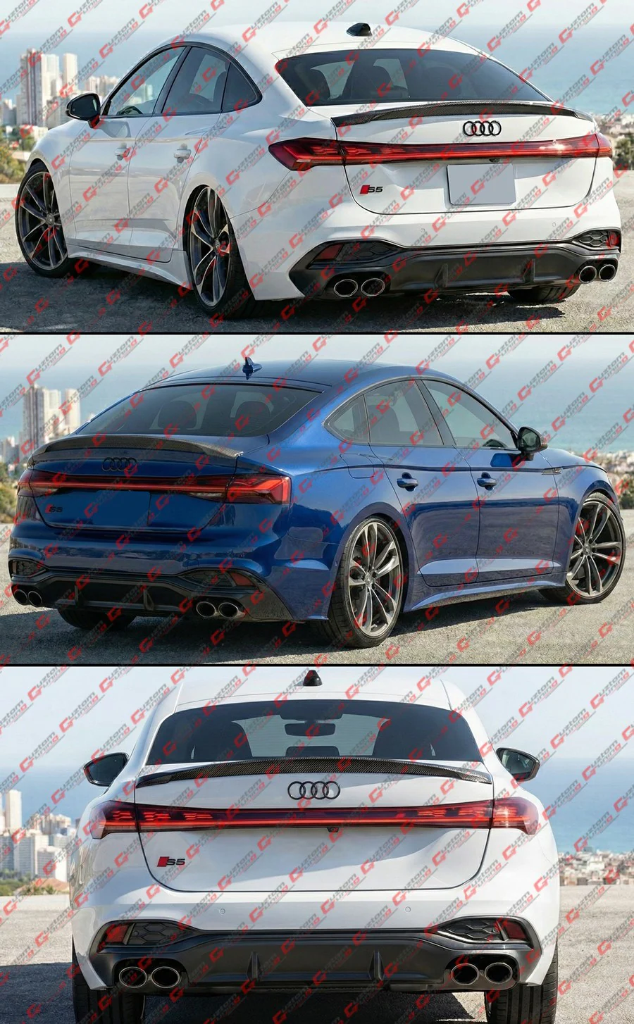For 2017-2025 Audi B9 A5 S5 RS5 Sportback 4dr V Style Carbon Fiber Trunk Spoiler - Image 8