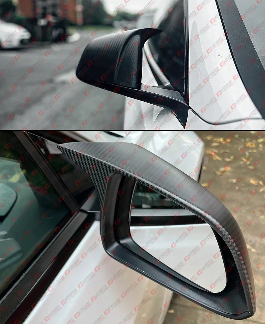 For 2017-2025 Tesla Model 3 Direct Add-On Dry Matt Carbon Fiber M Style Side Mirror Covers Caps - Image 7