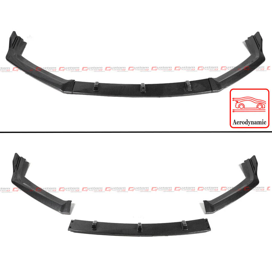 For 2018-2020 Honda Accord Carbon Fiber Look Front Bumper Chin Lip Splitter - Image 2