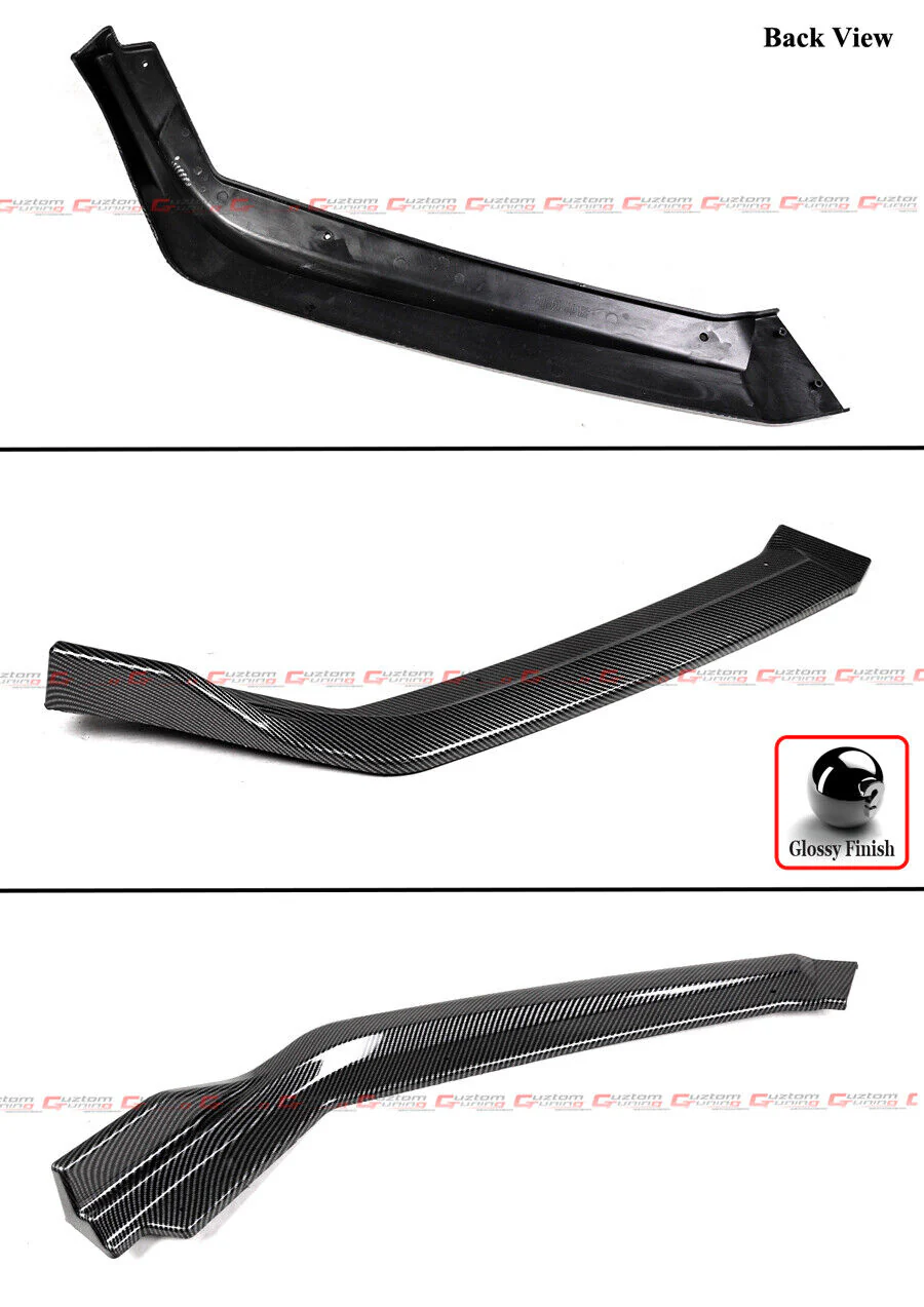 For 2018-2020 Honda Accord Carbon Fiber Look Front Bumper Chin Lip Splitter - Image 4