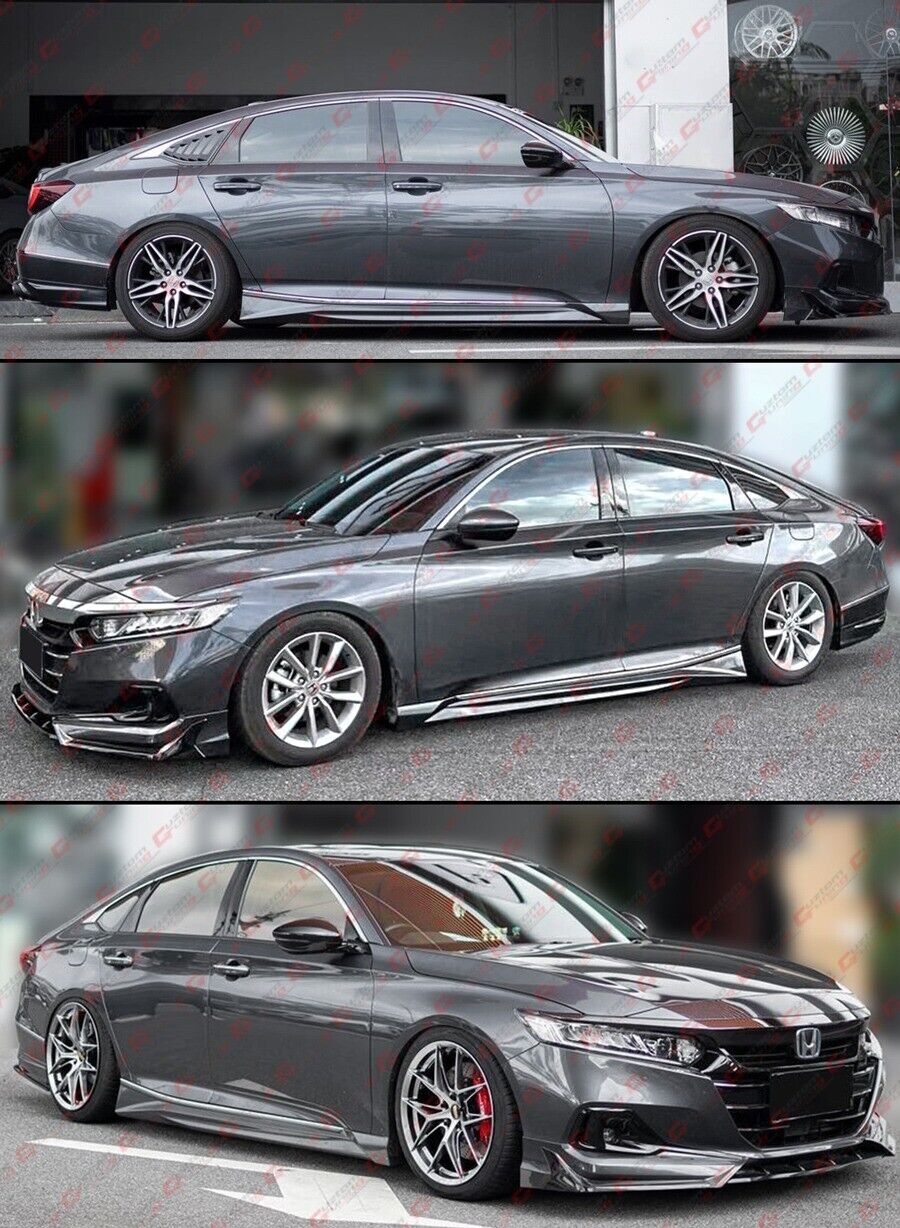 For 2018-2022 Honda Accord ACR Modern Steel Metallic Add On Side Skirt Extensions - Image 4