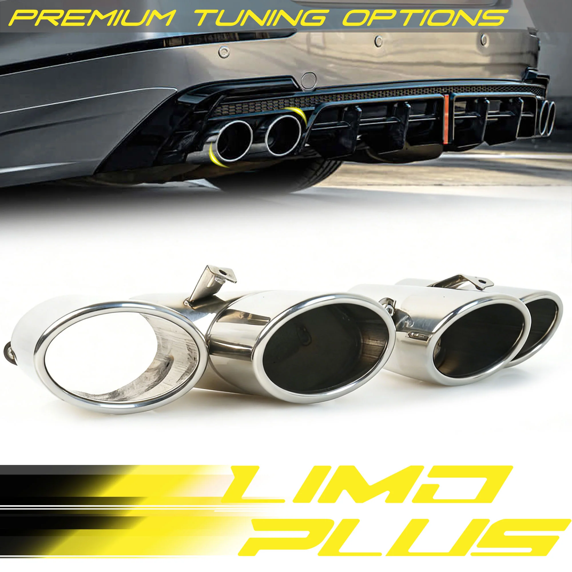 For 2018-2022 Honda Accord Sport/EX-L/Touring Quad Exhaust Muffler Tips Chrome