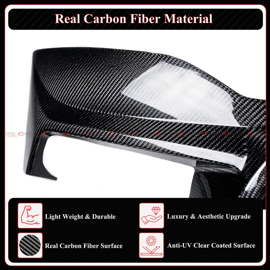 For 2018-2023 BMW F90 M5 CTM LED Real Carbon Fiber Rear Bumper Diffuser + Extension - Image 6