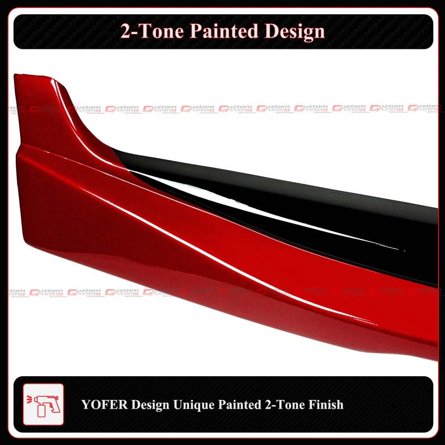 For 2018-2024 Toyota Camry Yofer Supersonic Red Black 2 Tone Side Skirt Extension - Image 8