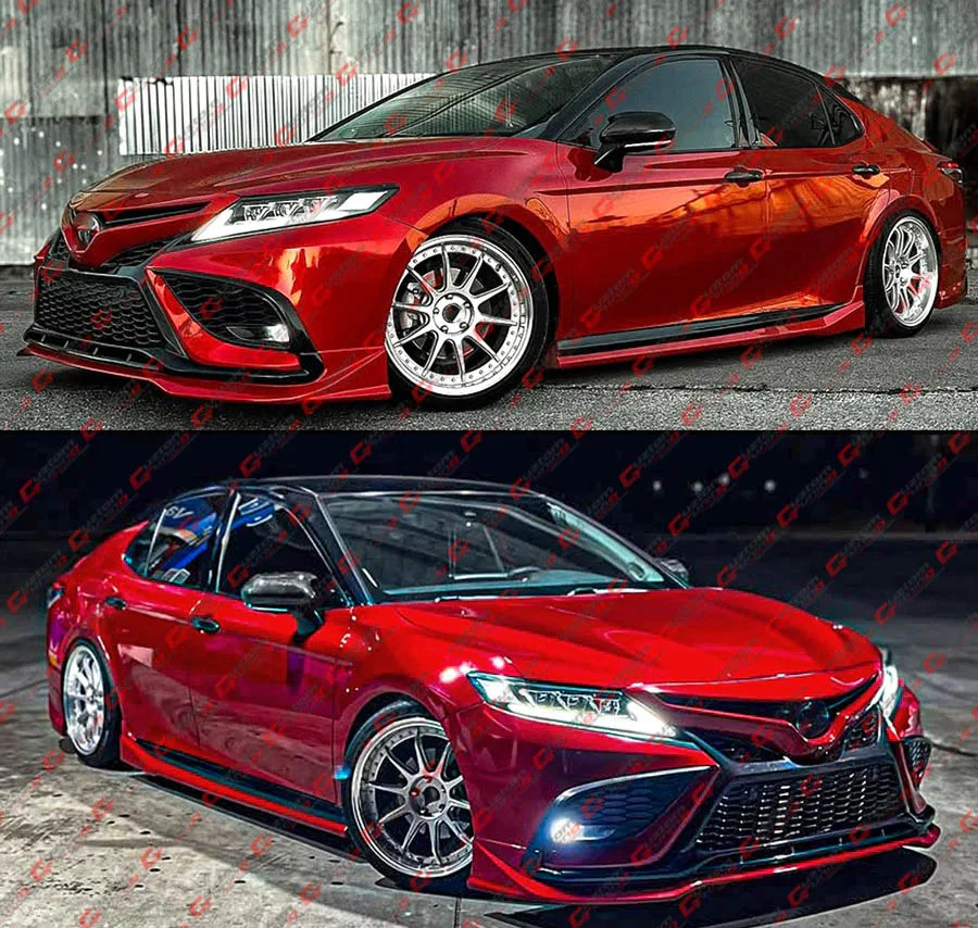 For 2018-2024 Toyota Camry Yofer Supersonic Red Black 2 Tone Side Skirt Extension - Image 9