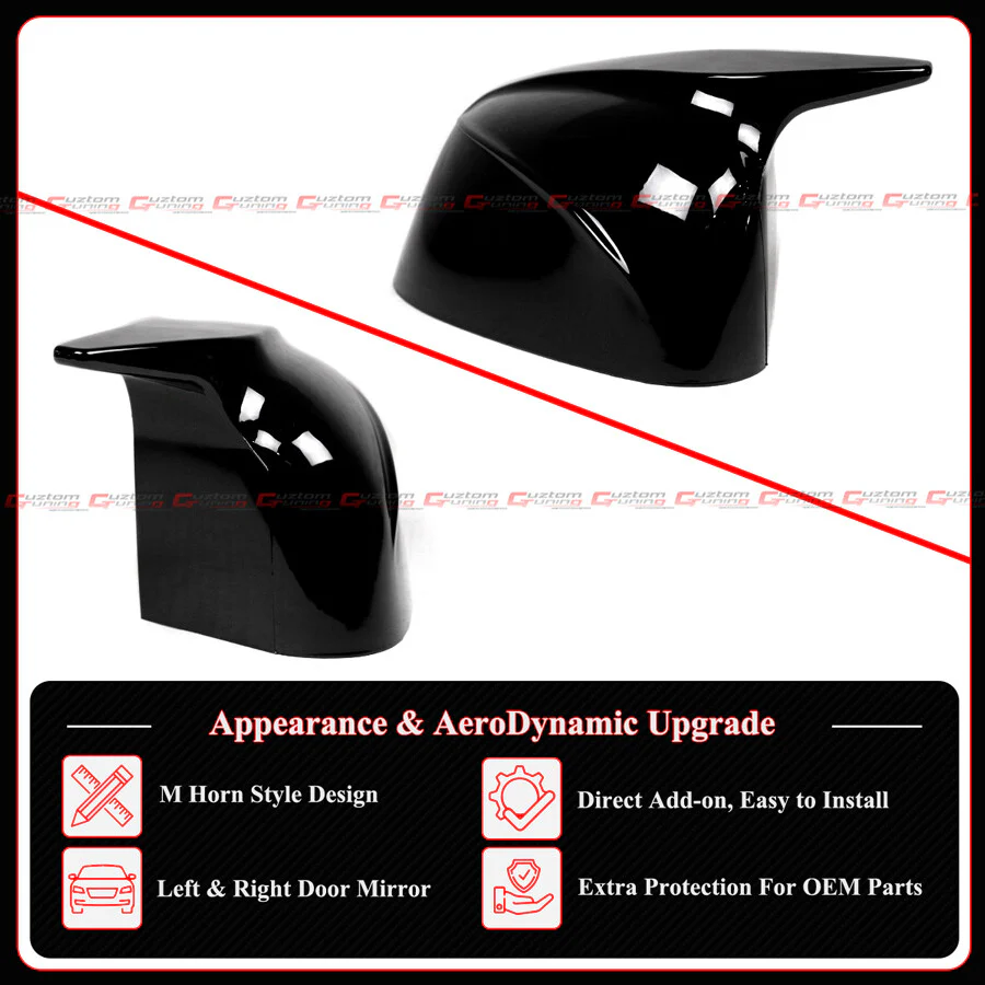 For 2018-2025 BMW G05 X5 X6 X3 X4 X7 M Style Gloss Black Mirror Cover Caps Overlay - Image 5