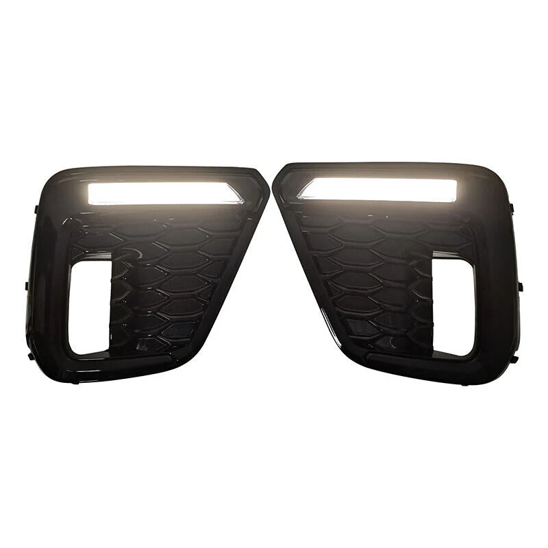 Glossy Black Front Upper Grille Grille & DRL Turn Signal Fog Lights for Subaru Forester 2019-2021 - Image 3