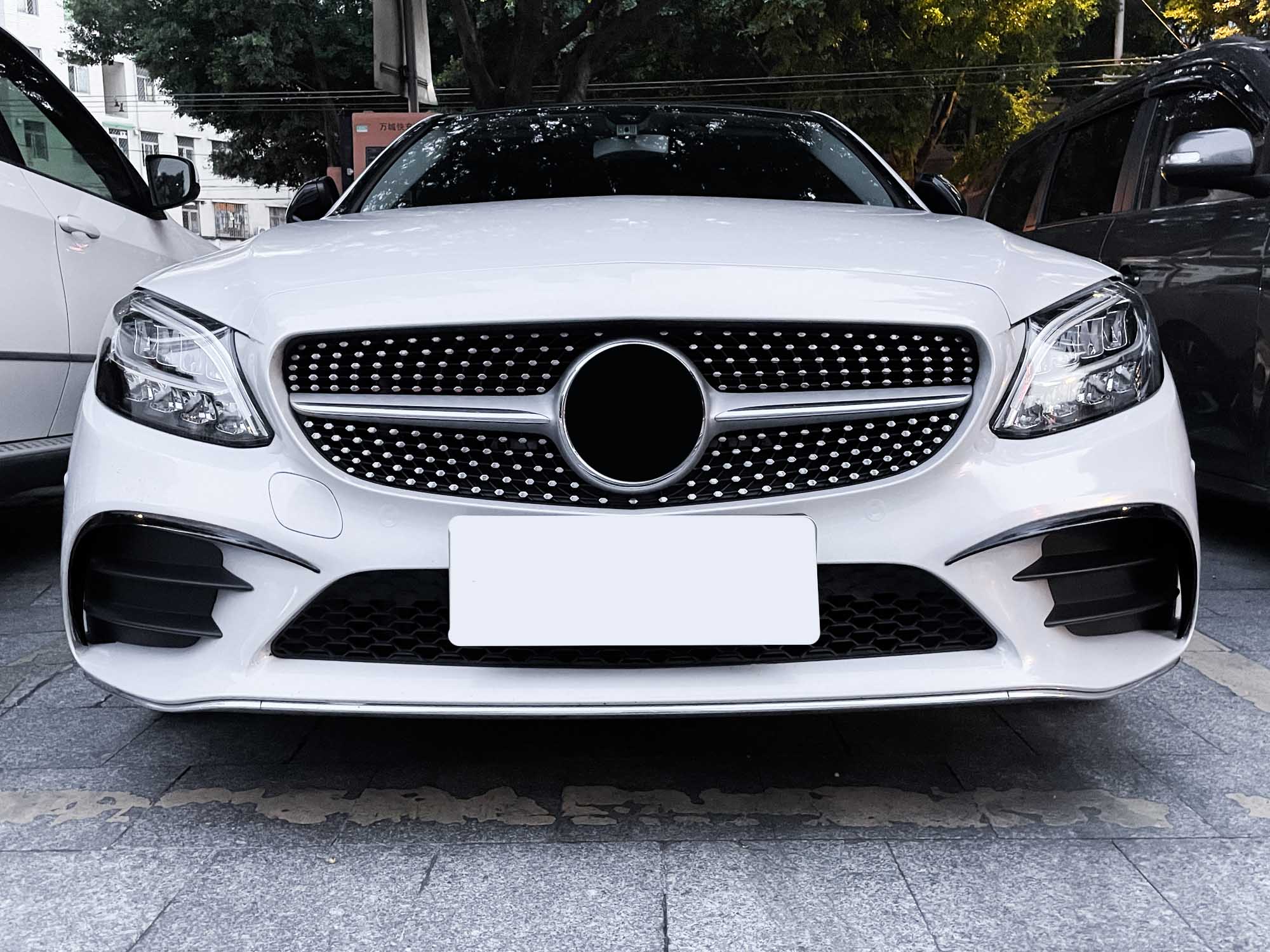 Gloss Black Front Fog Light Cover Trims For Mercedes W205 C205 AMG 2019-2021 - Image 2