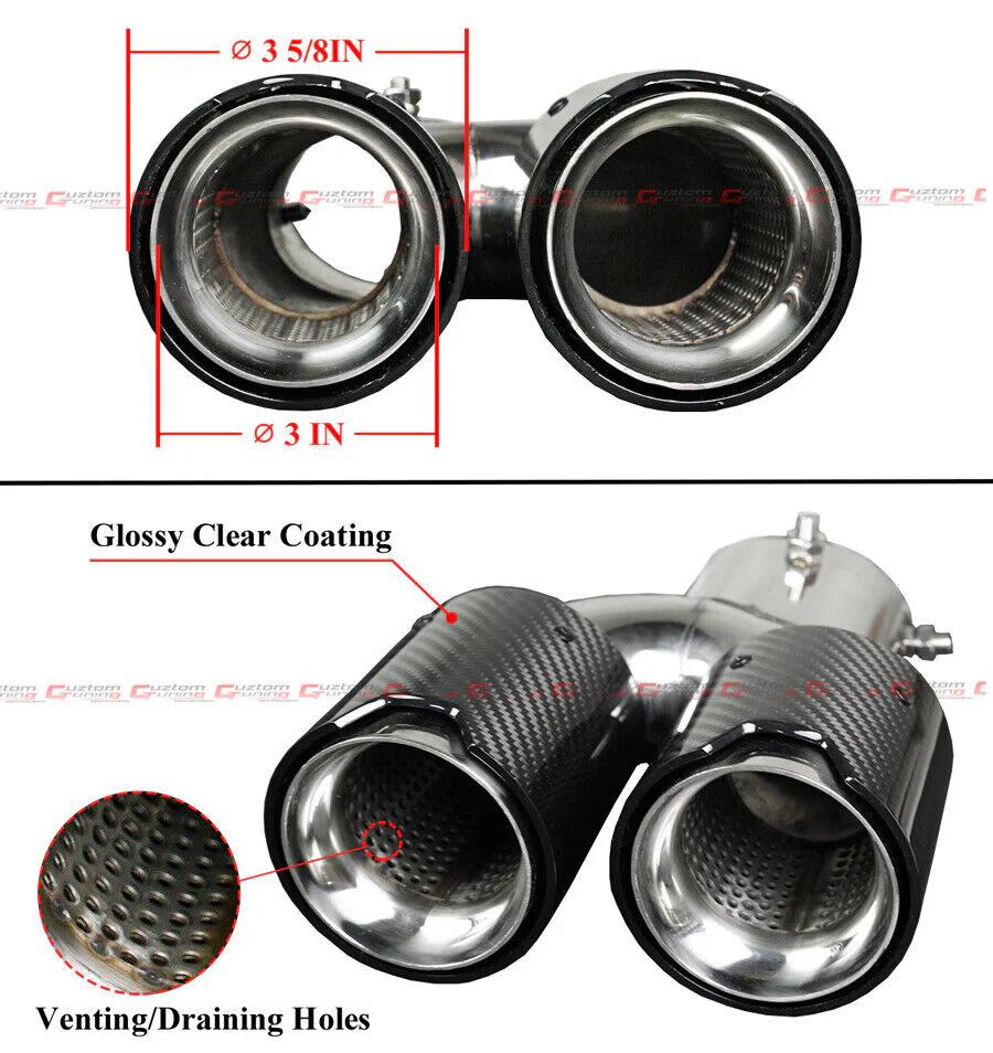 For 2019-2022 BMW G20 330i M340i M Sport CTM Rear Diffuser Black + Carbon Fiber Quad Exhaust Tips - Image 5