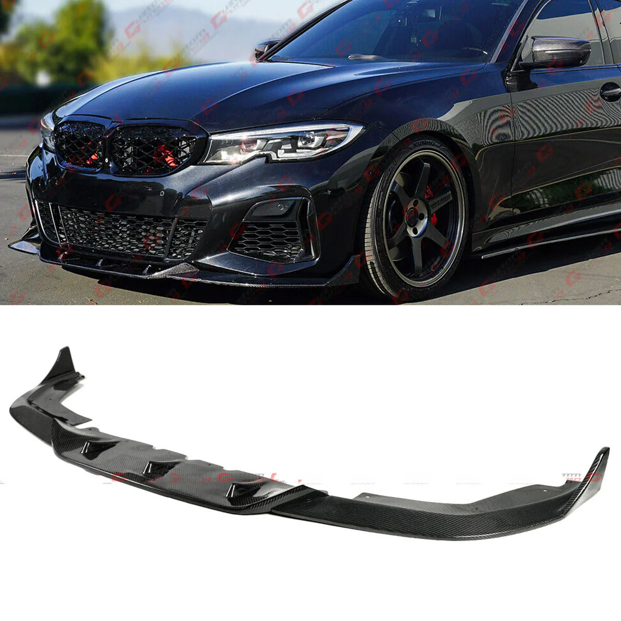 For 2019-2022 BMW G20 M340i 330i M Sport TK Style Real Carbon Fiber Front Bumper Lip