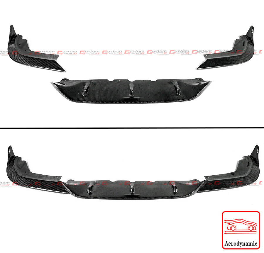 For 2019-2022 BMW G20 M340i 330i M Sport TK Style Real Carbon Fiber Front Bumper Lip - Image 2