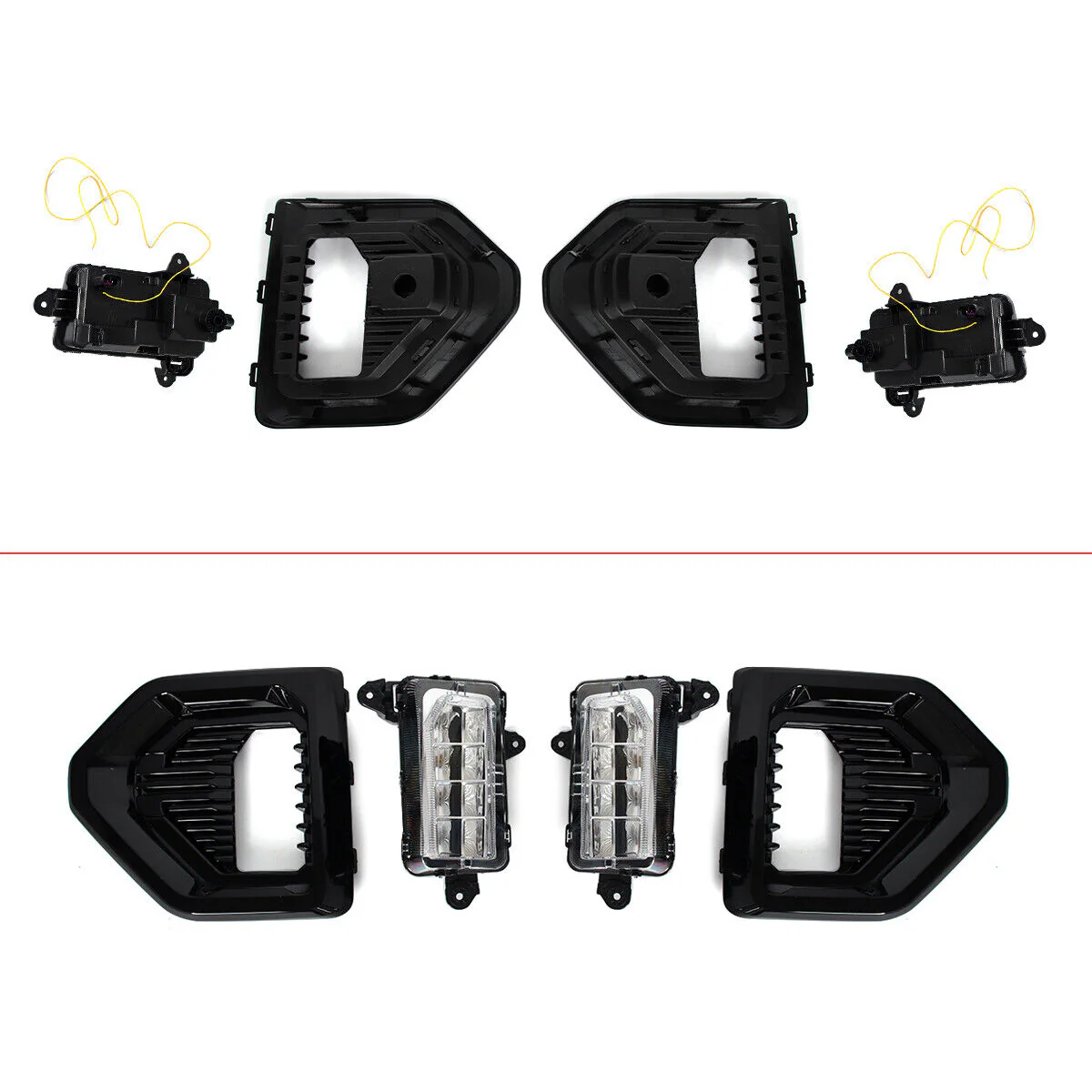 For 2019-2022 GMC Sierra 1500 Denali AT4 Fog Lights Lamp LED W/Black Bezels - Image 5