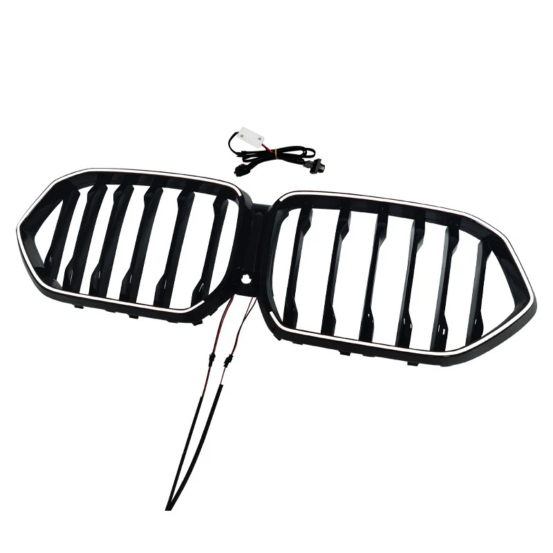 For 2019-2023 BMW X6 G06 Front LED Grille LED Bumper Kidney Grill Gloss Black Single Dual - Image 3