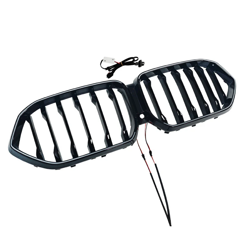 For 2019-2023 BMW X6 G06 Front LED Grille LED Bumper Kidney Grill Gloss Black Single Dual - Image 4