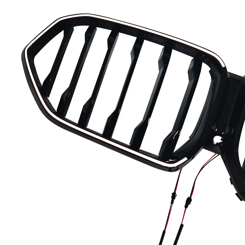 For 2019-2023 BMW X6 G06 Front LED Grille LED Bumper Kidney Grill Gloss Black Single Dual - Image 5