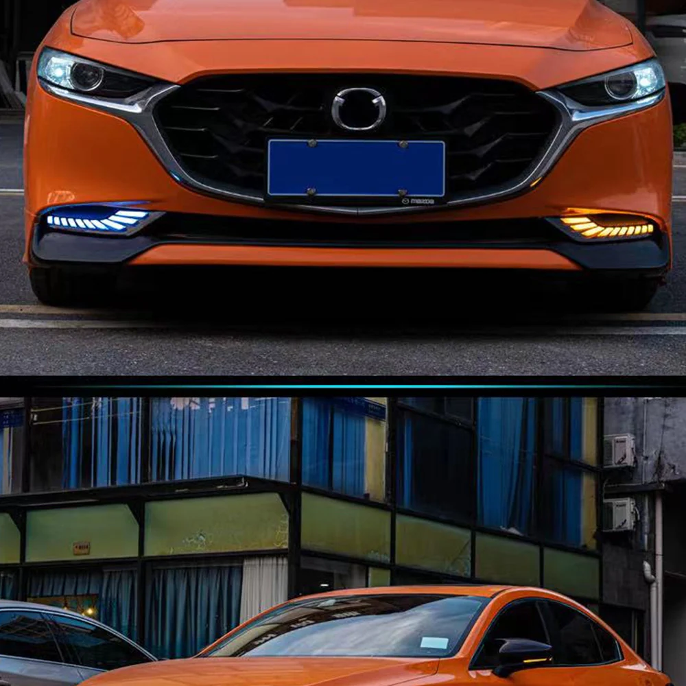 For 2019-2023 Mazda 3 Sedan DRL LED daytime running lights Turn signal lamp Pair - Image 6