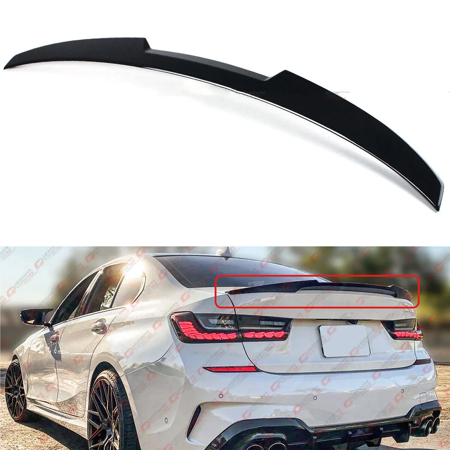 For 2019-2025 BMW G20 330i G80 M3 Gloss Black Rear Trunk Spoiler Wing