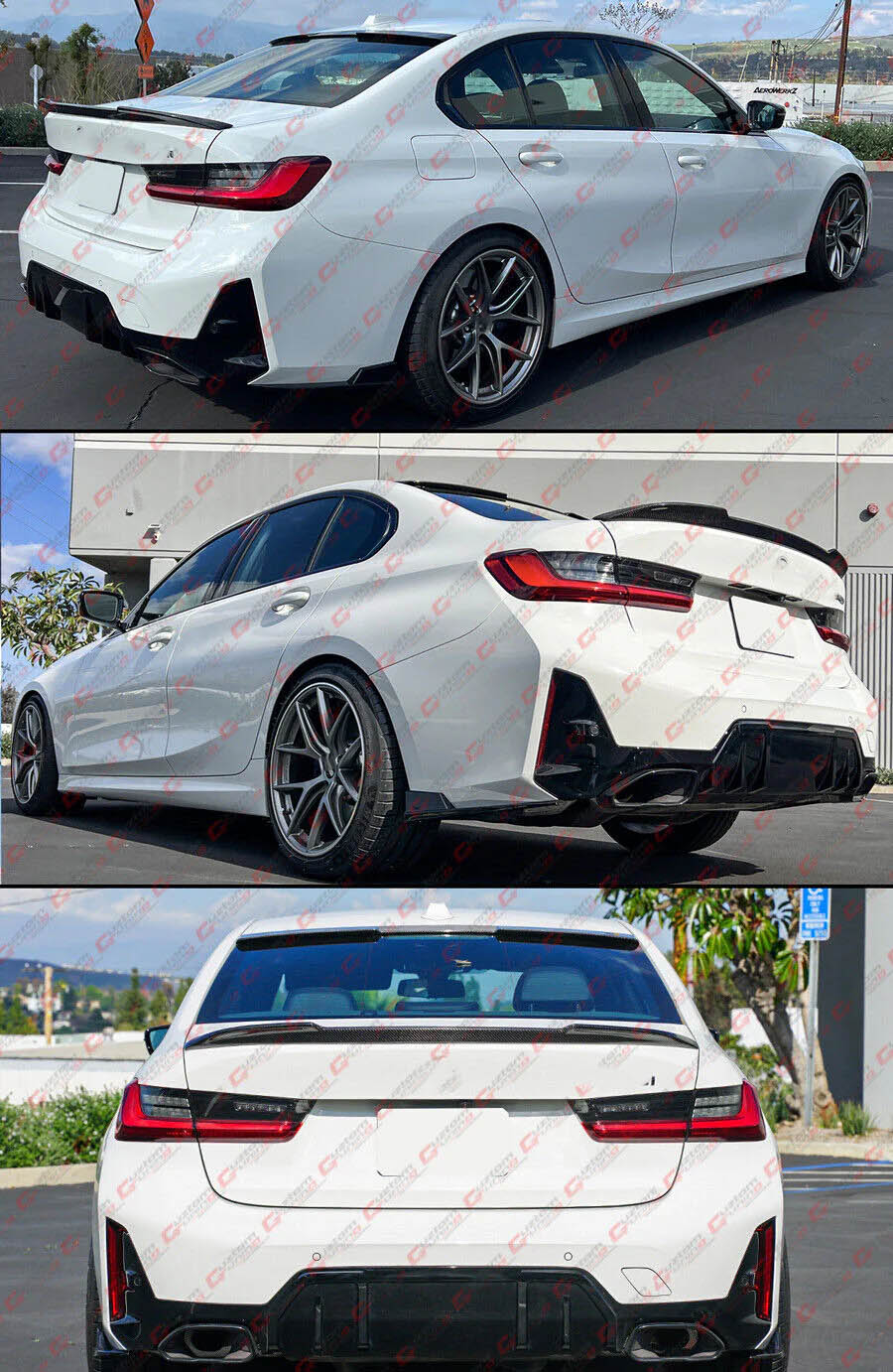For 2019-2025 BMW G20 330i M340i M Sport Gloss Black Rear Bumper Winglet Extension - Image 5