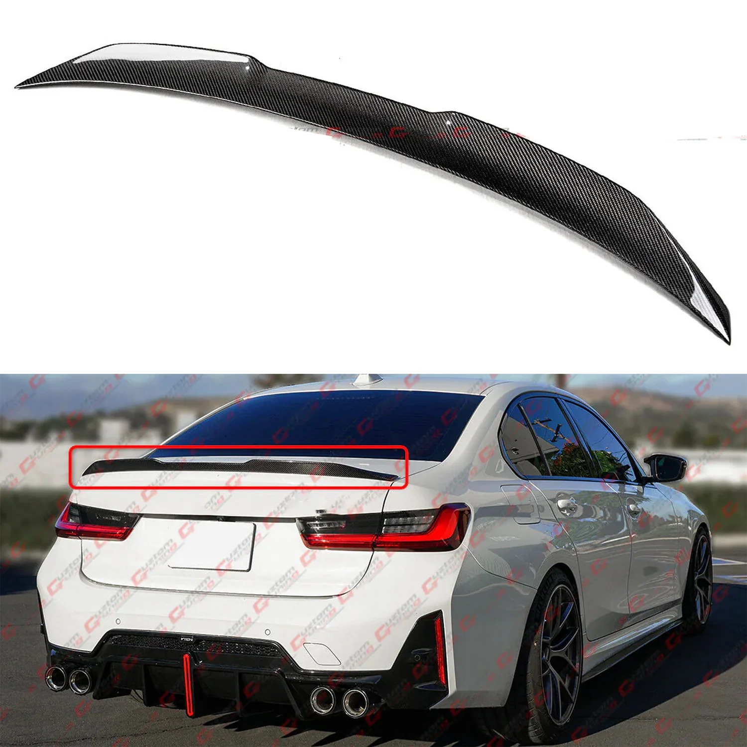 For 2019-2025 BMW G2O 330I M340I M3 G80 Carbon Fiber Rear Trunk Spoiler Wing