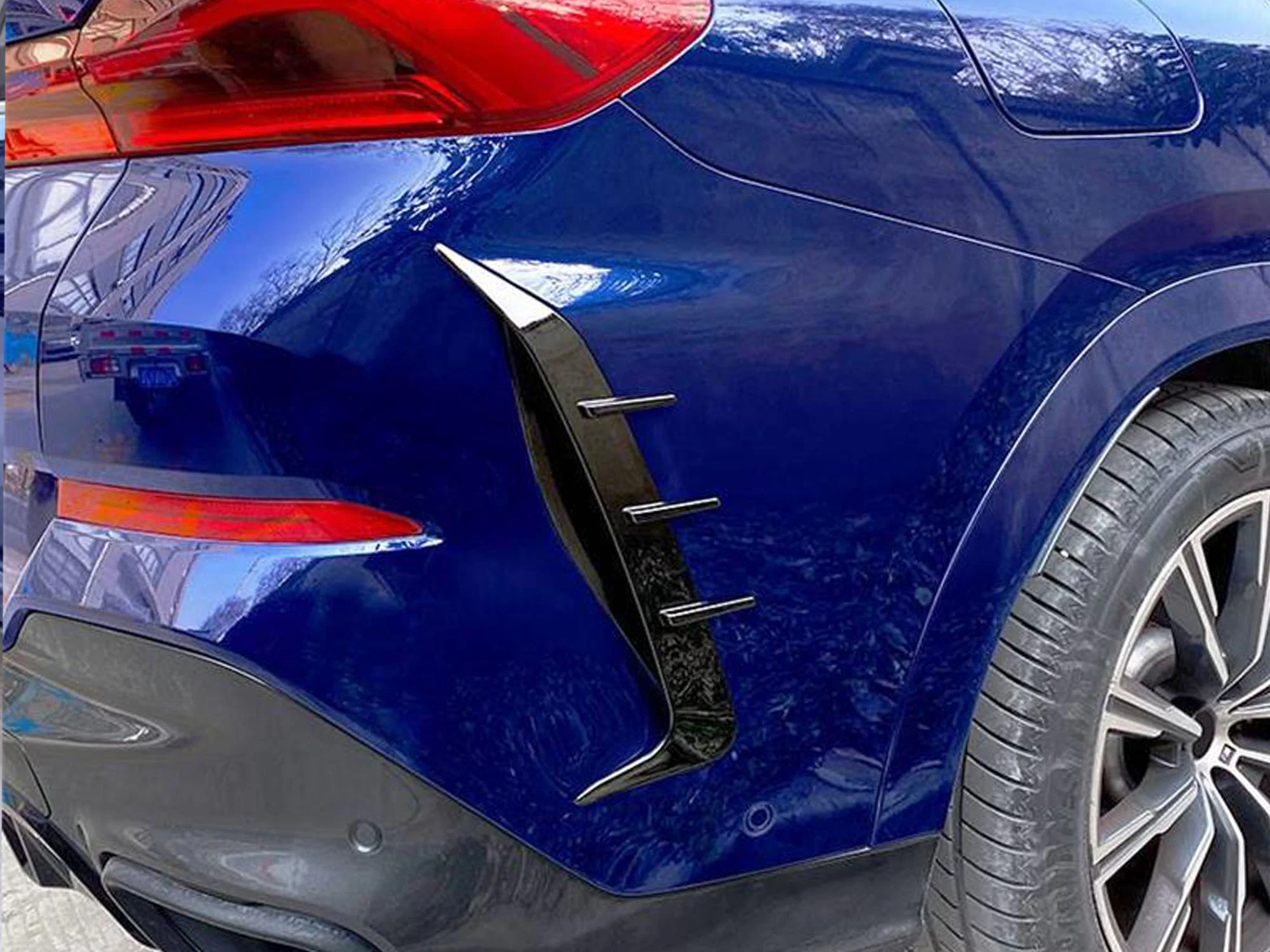 For 2019+ BMW X6 G06 M Sport Rear Bumper Side Air Vent Trim Cover Spoiler Black - Image 4