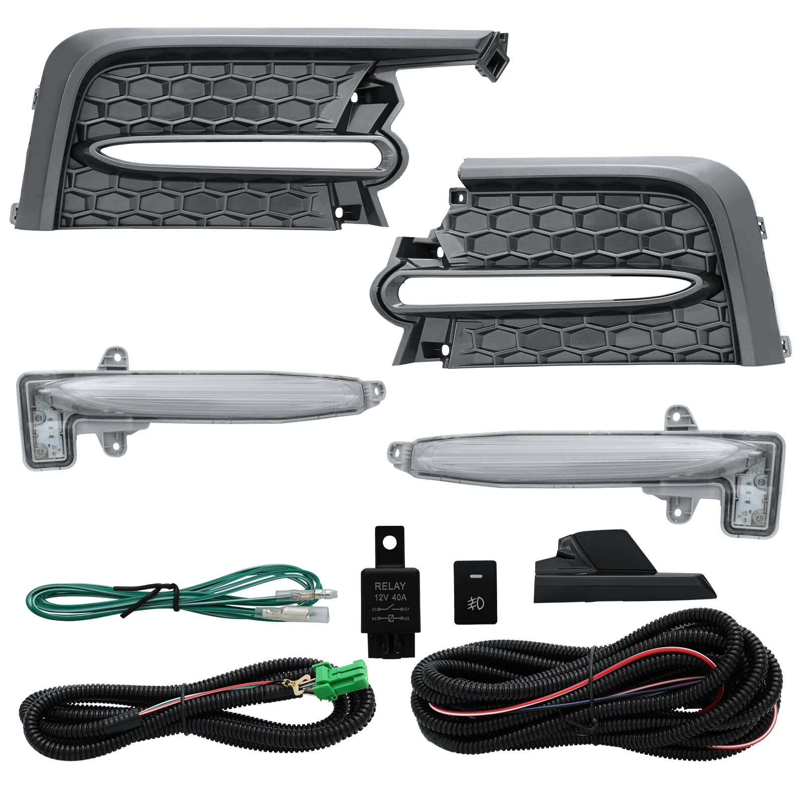 For 2020-2022 Toyota Corolla SE XSE Front Lower Grille +LED DRL Signal Fog Light - Image 6