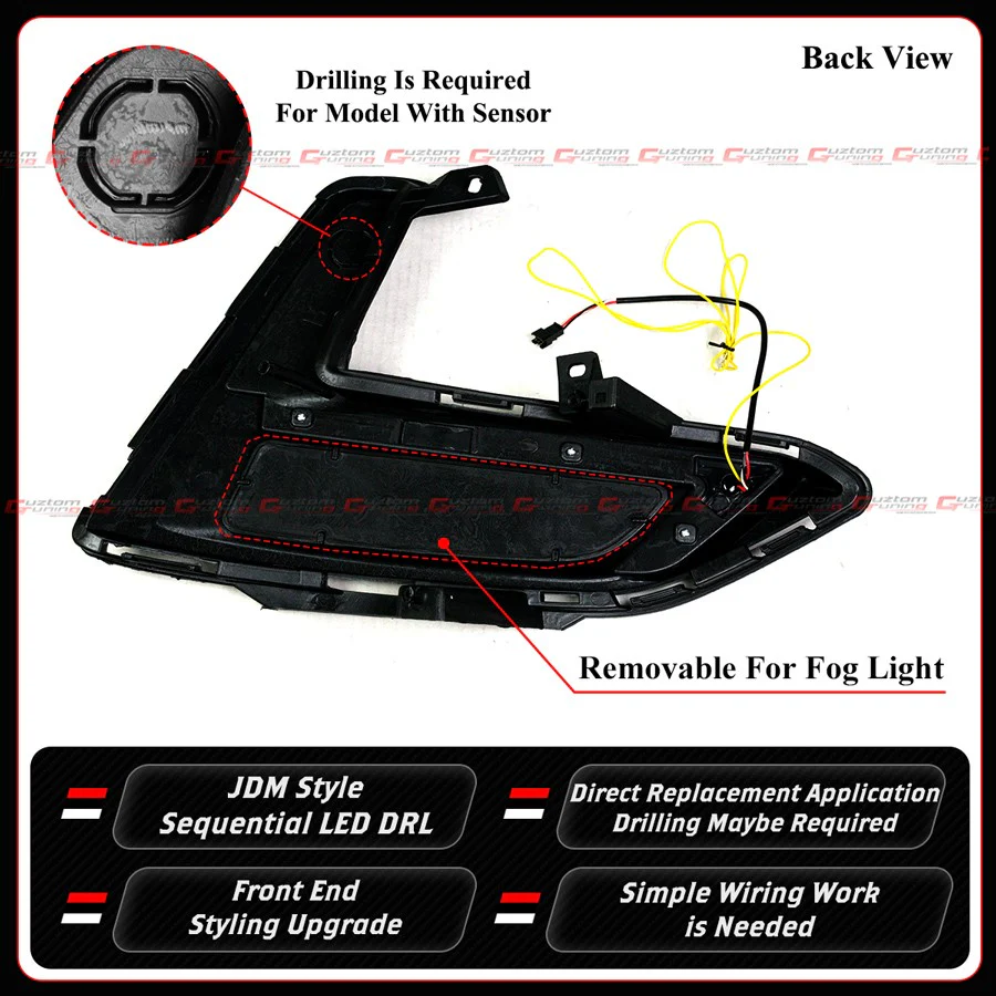 For 2020-2023 Nissan Sentra Front Bumper Bezel Cover Dual Color Sequential LED DRL - Image 5