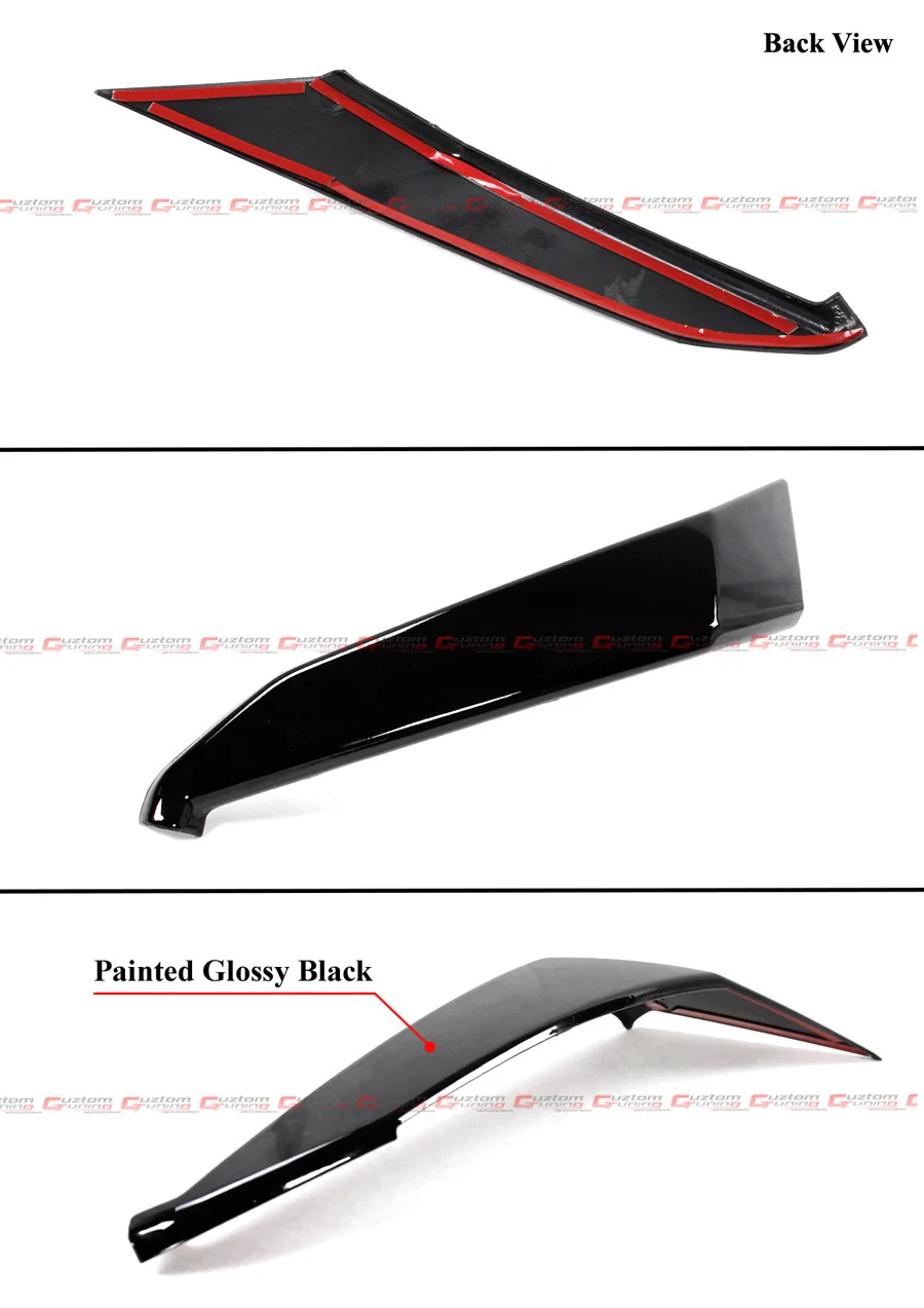 For 2020-2023 Nissan Sentra V2 Gloss Black Front Bumper Lip W/ Grill +Chrome Delete Garnish - Image 7